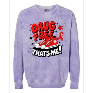 Groovy Dru.G Free Red Ribbon Week ThatS Me Awareness Chucks Colorblast Crewneck Sweatshirt