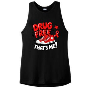 Groovy Dru.G Free Red Ribbon Week ThatS Me Awareness Chucks Ladies PosiCharge Tri-Blend Wicking Tank