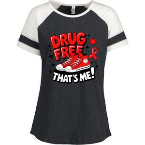 Groovy Dru.G Free Red Ribbon Week ThatS Me Awareness Chucks Enza Ladies Jersey Colorblock Tee