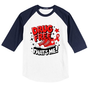 Groovy Dru.G Free Red Ribbon Week ThatS Me Awareness Chucks Baseball Sleeve Shirt