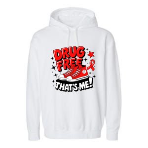 Groovy Dru.G Free Red Ribbon Week ThatS Me Awareness Chucks Garment-Dyed Fleece Hoodie