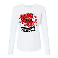 Groovy Dru.G Free Red Ribbon Week ThatS Me Awareness Chucks Womens Cotton Relaxed Long Sleeve T-Shirt