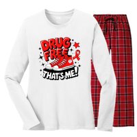 Groovy Dru.G Free Red Ribbon Week ThatS Me Awareness Chucks Women's Long Sleeve Flannel Pajama Set 