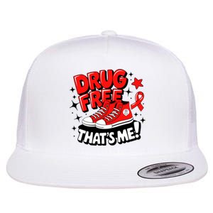 Groovy Dru.G Free Red Ribbon Week ThatS Me Awareness Chucks Flat Bill Trucker Hat