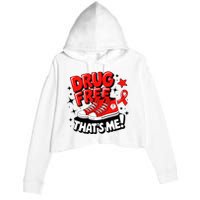 Groovy Dru.G Free Red Ribbon Week ThatS Me Awareness Chucks Crop Fleece Hoodie