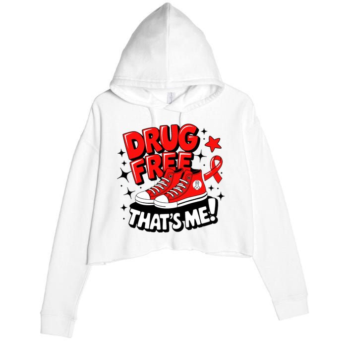 Groovy Dru.G Free Red Ribbon Week ThatS Me Awareness Chucks Crop Fleece Hoodie