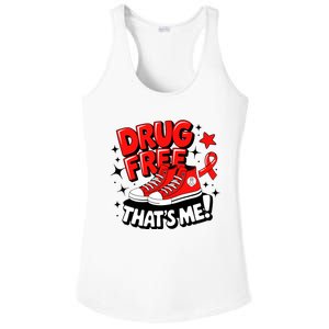 Groovy Dru.G Free Red Ribbon Week ThatS Me Awareness Chucks Ladies PosiCharge Competitor Racerback Tank