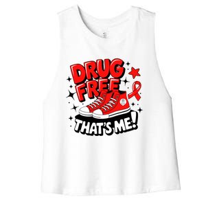 Groovy Dru.G Free Red Ribbon Week ThatS Me Awareness Chucks Women's Racerback Cropped Tank