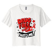 Groovy Dru.G Free Red Ribbon Week ThatS Me Awareness Chucks Women's Crop Top Tee