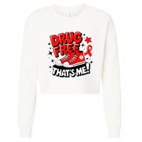 Groovy Dru.G Free Red Ribbon Week ThatS Me Awareness Chucks Cropped Pullover Crew