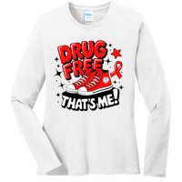 Groovy Dru.G Free Red Ribbon Week ThatS Me Awareness Chucks Ladies Long Sleeve Shirt