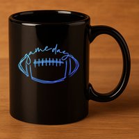 Game Day Football Game Day Vibes Football Lover Gift 11oz C Handle Ceramic Mug