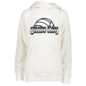 Game Day Funny Team Sports Volleyball Mom Dad Coach Womens Funnel Neck Pullover Hood