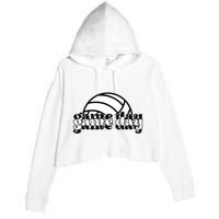 Game Day Funny Team Sports Volleyball Mom Dad Coach Crop Fleece Hoodie