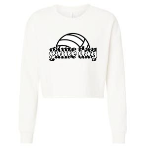 Game Day Funny Team Sports Volleyball Mom Dad Coach Cropped Pullover Crew