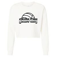 Game Day Funny Team Sports Volleyball Mom Dad Coach Cropped Pullover Crew