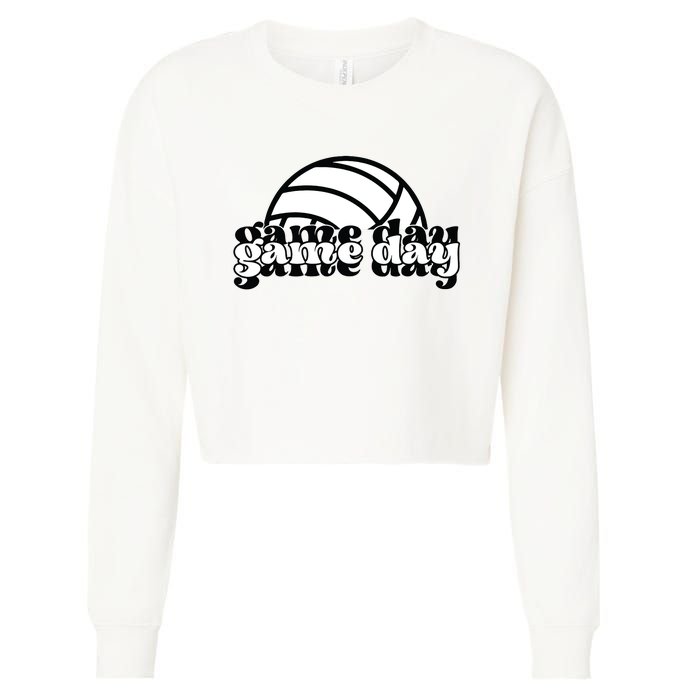 Game Day Funny Team Sports Volleyball Mom Dad Coach Cropped Pullover Crew