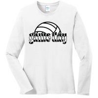 Game Day Funny Team Sports Volleyball Mom Dad Coach Ladies Long Sleeve Shirt