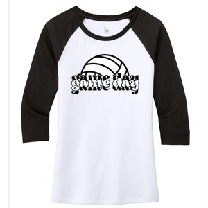 Game Day Funny Team Sports Volleyball Mom Dad Coach Women's Tri-Blend 3/4-Sleeve Raglan Shirt