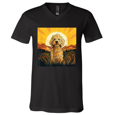 Goldendoodle Dood Funny Doodle Dog Golden Doodle V-Neck T-Shirt