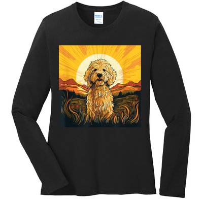 Goldendoodle Dood Funny Doodle Dog Golden Doodle Ladies Long Sleeve Shirt