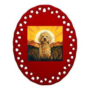 Goldendoodle Dood Funny Doodle Dog Golden Doodle Ceramic Oval Ornament