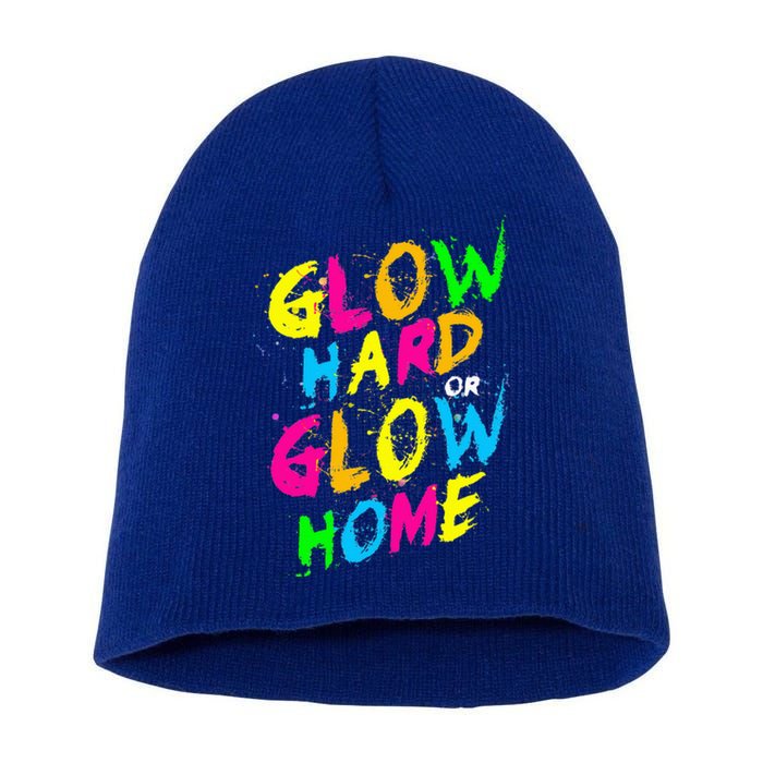 Glow Design For And Adults, In Bright Colors 80s Theme Short Acrylic Beanie