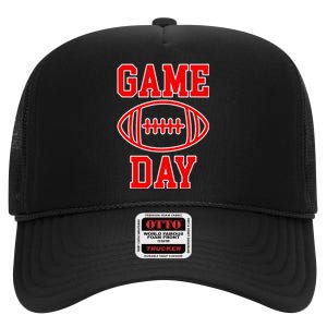 Game Day Football Throwback Design Print Classic High Crown Mesh Back Trucker Hat