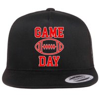 Game Day Football Throwback Design Print Classic Flat Bill Trucker Hat