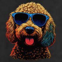 Goldendoodle Dood Funny Doodle Dog Golden Doodle 7 Panel Mesh Trucker Snapback Hat