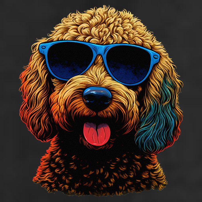 Goldendoodle Dood Funny Doodle Dog Golden Doodle 7 Panel Mesh Trucker Snapback Hat