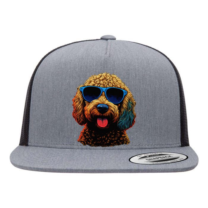 Goldendoodle Dood Funny Doodle Dog Golden Doodle Flat Bill Trucker Hat