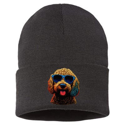 Goldendoodle Dood Funny Doodle Dog Golden Doodle Sustainable Knit Beanie