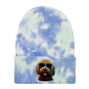 Goldendoodle Dood Funny Doodle Dog Golden Doodle Tie Dye 12in Knit Beanie