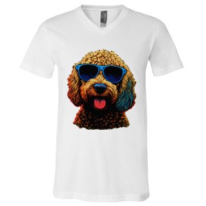 Goldendoodle Dood Funny Doodle Dog Golden Doodle V-Neck T-Shirt