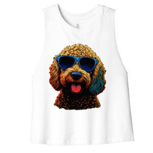 Goldendoodle Dood Funny Doodle Dog Golden Doodle Women's Racerback Cropped Tank