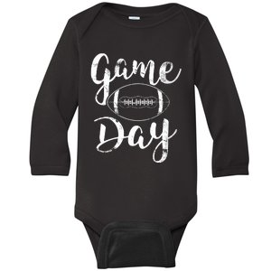 Game Day Football Cute Football Top VNeck Baby Long Sleeve Bodysuit