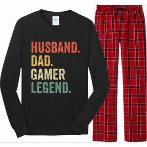 Gamer Dad Funny Husband Dad Video Game Legend FatherS Day Long Sleeve Pajama Set