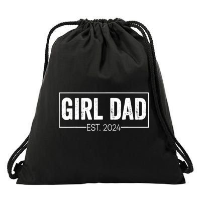 Girl Dad Fathers Day Est 2024 Drawstring Bag
