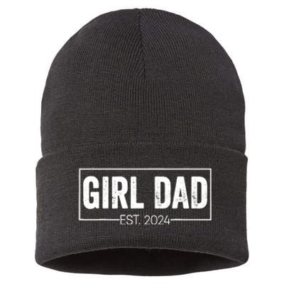 Girl Dad Fathers Day Est 2024 Sustainable Knit Beanie