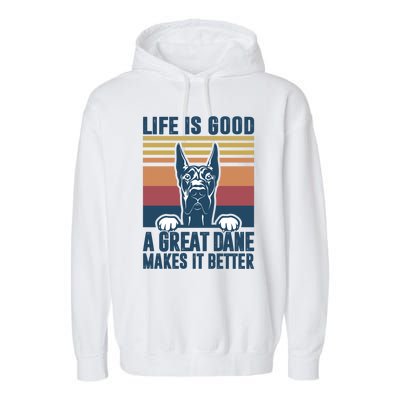 Great Dane Funny Gift Great Dane Dog Dad Mom Gift Garment-Dyed Fleece Hoodie