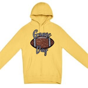 Game Day Festive Cute Football Premium Pullover Hoodie