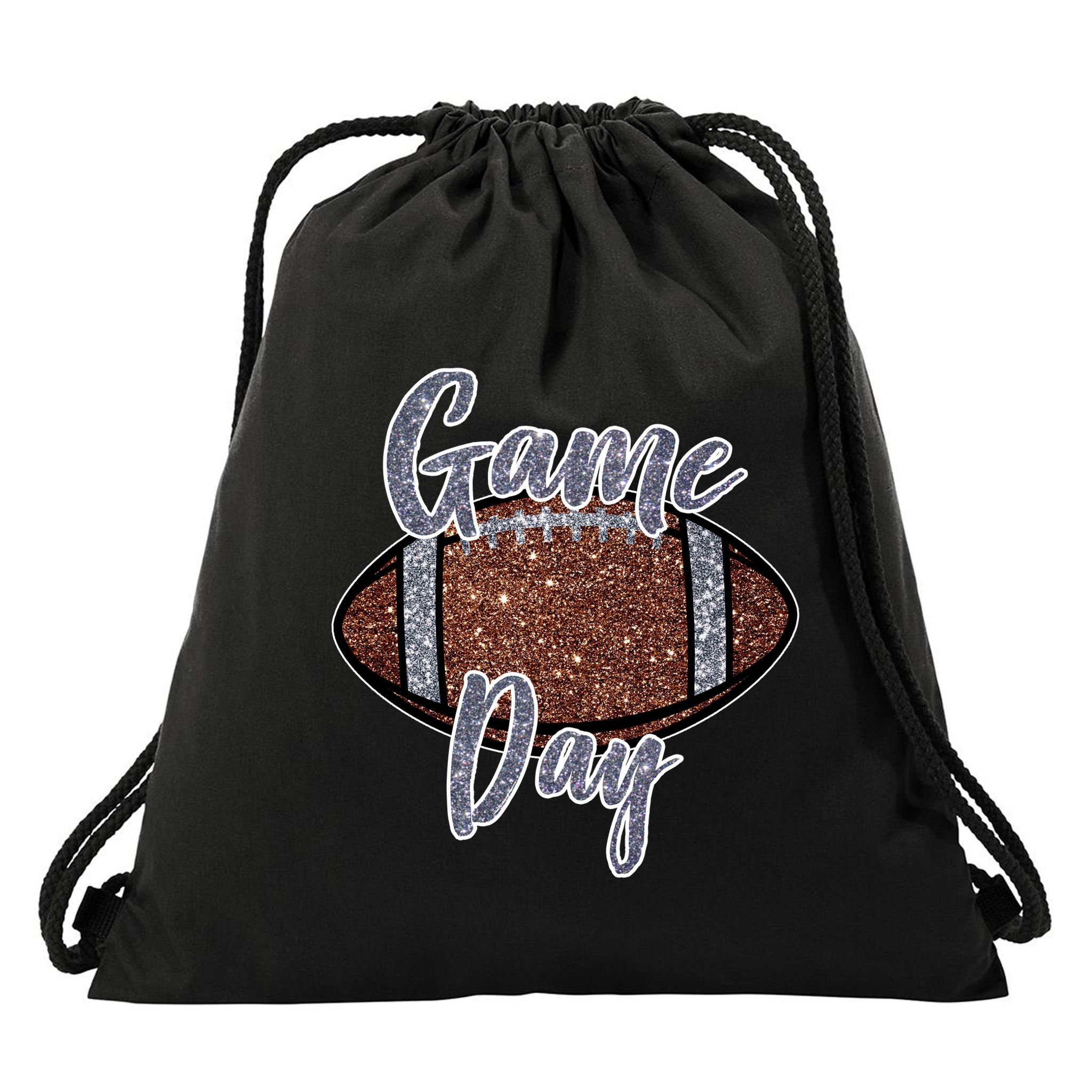 Game Day Festive Cute Football Drawstring Bag