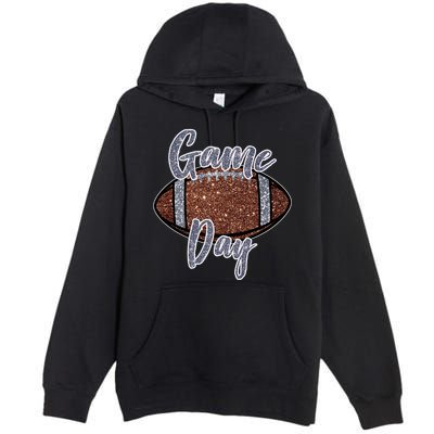 Game Day Festive Cute Football Premium Pullover Hoodie