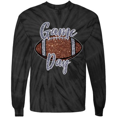 Game Day Festive Cute Football Tie-Dye Long Sleeve Shirt
