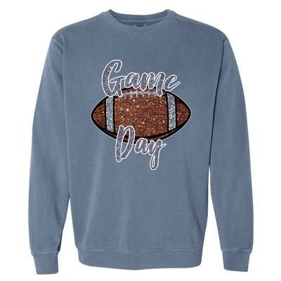 Game Day Festive Cute Football Garment-Dyed Sweatshirt