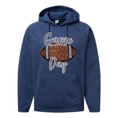 Game Day Festive Cute Football Performance Fleece Hoodie