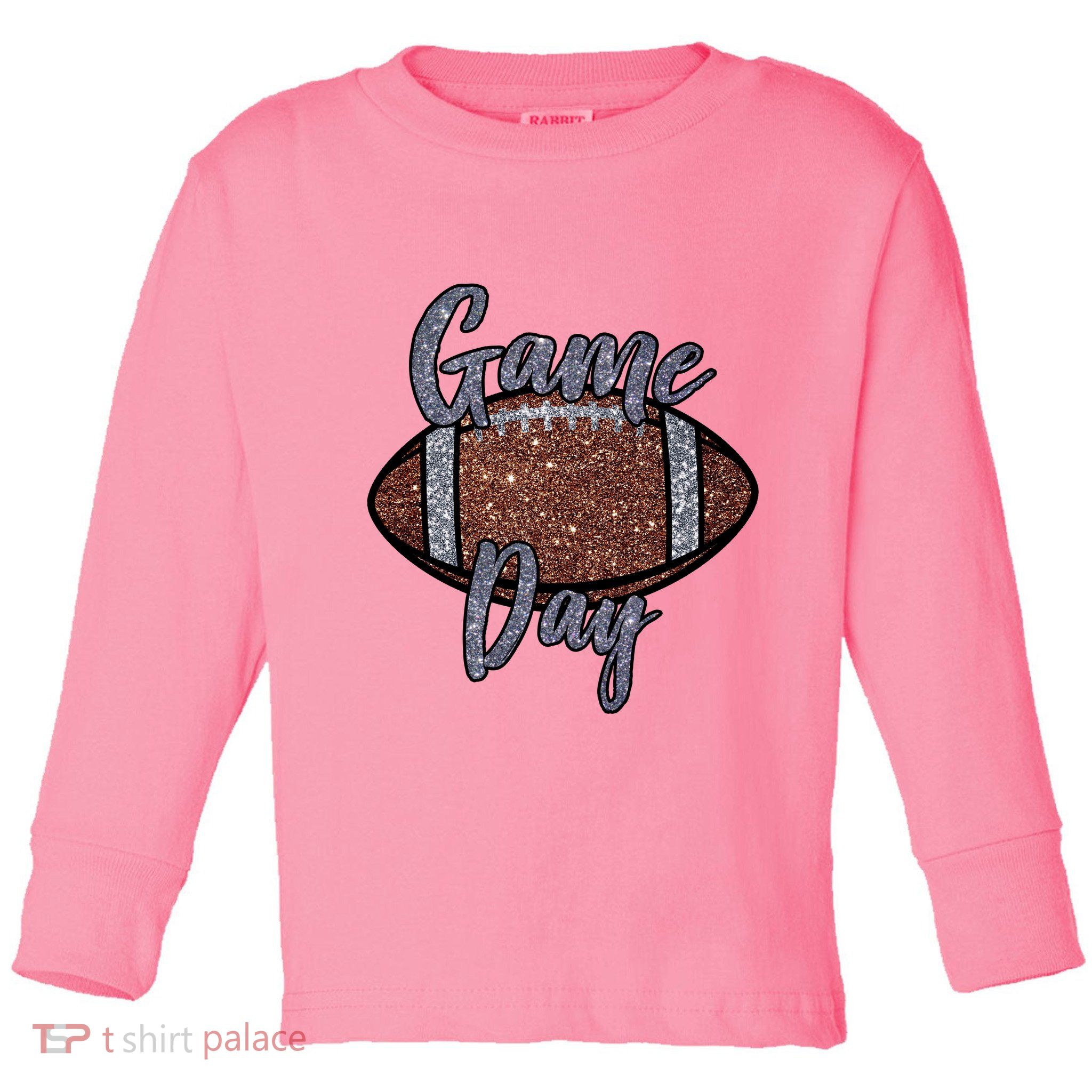Game Day Festive Cute Football Toddler Long Sleeve Shirt