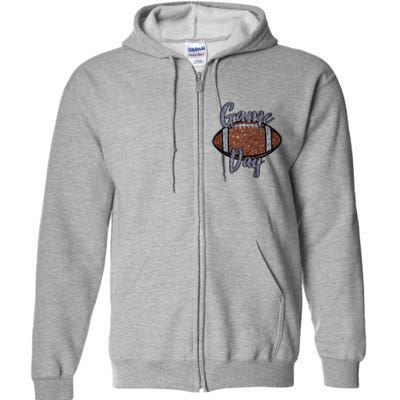 Game Day Festive Cute Football Full Zip Hoodie