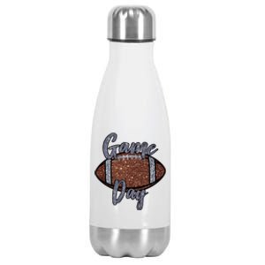 Game Day Festive Cute Football Stainless Steel Insulated Water Bottle